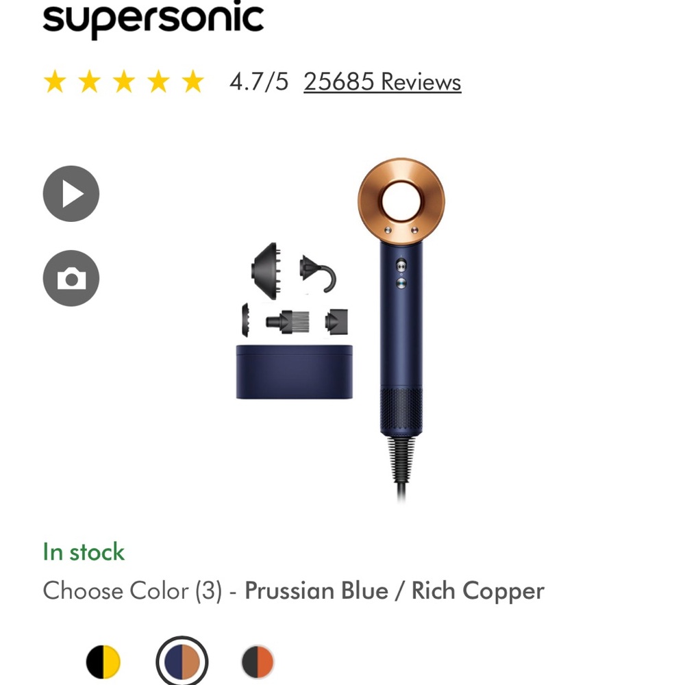 New! Dyson Supersonic™ hair dryer (Prussian Blue/Rich Copper)